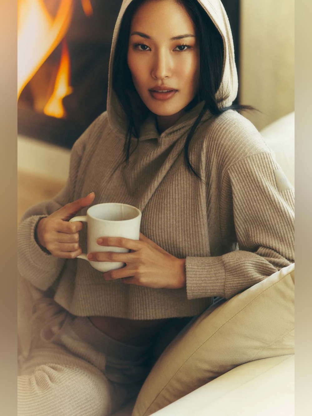 ALO Yoga Matching SET Gravel Muse Cropped Hoodie + Jogger Pants